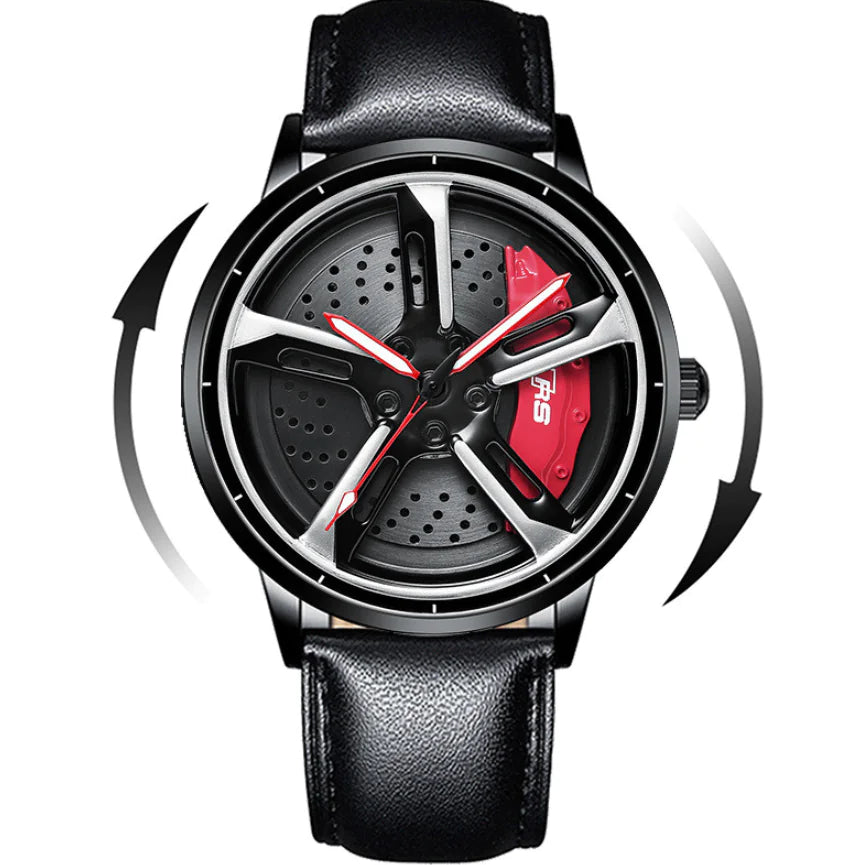 Men's 3D Hollow Automobile-Inspired Quartz Watch with Hydraulic Design