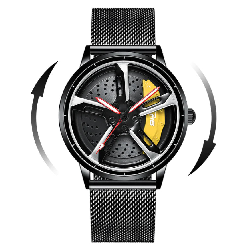 Men's 3D Hollow Automobile-Inspired Quartz Watch with Hydraulic Design