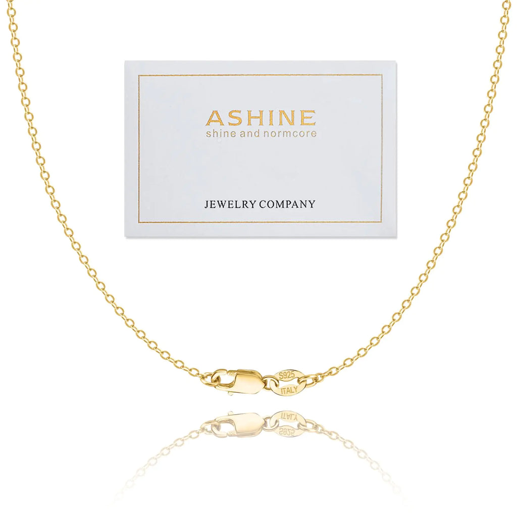 ASHINE Thin Gold Chain for Women Necklaces 925 Sterling Silver for Men Stainless Cadena De Oro Para Hombre Jewelry (Gold 24 Inches)
