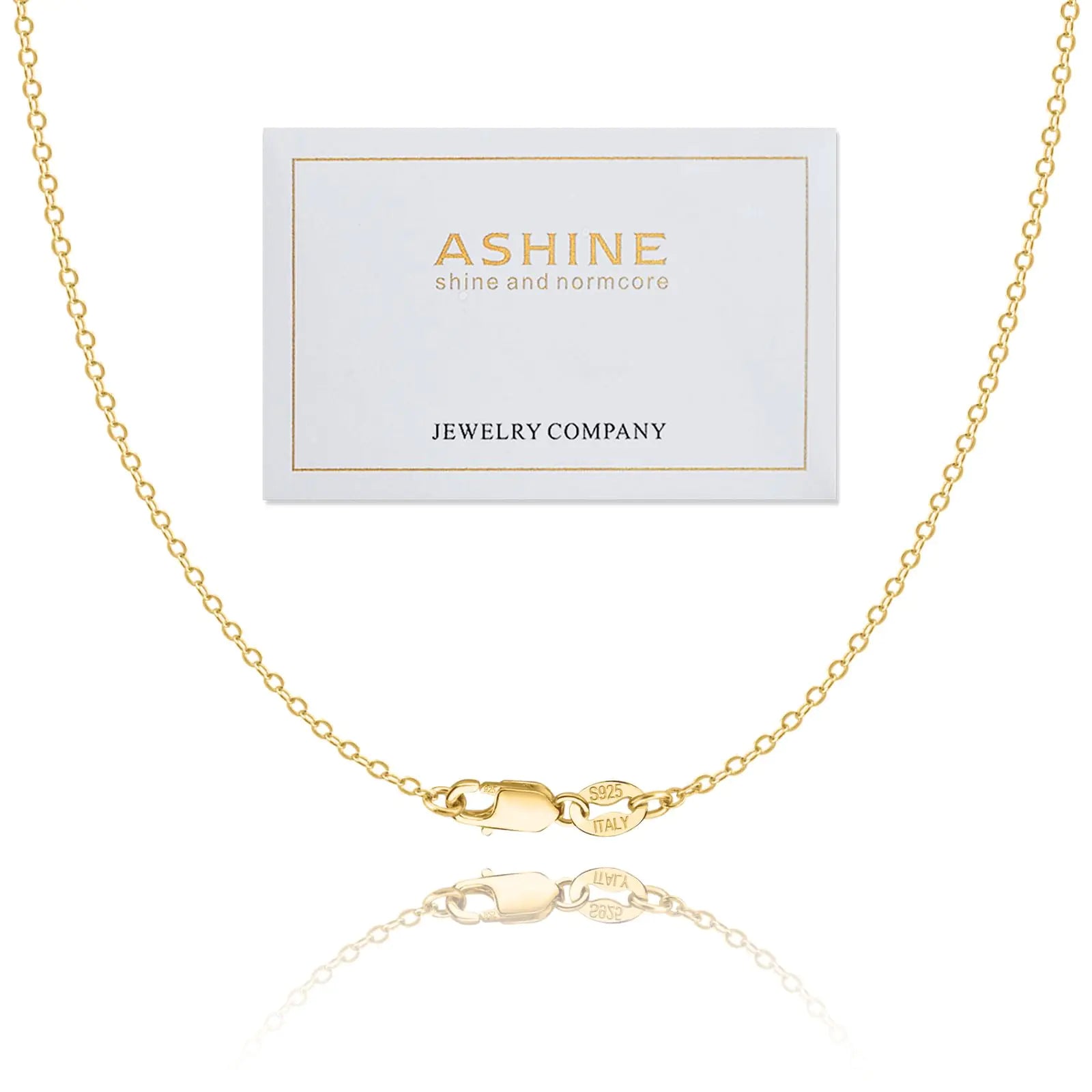 ASHINE Thin Gold Chain for Women Necklaces 925 Sterling Silver for Men Stainless Cadena De Oro Para Hombre Jewelry (Gold 24 Inches)