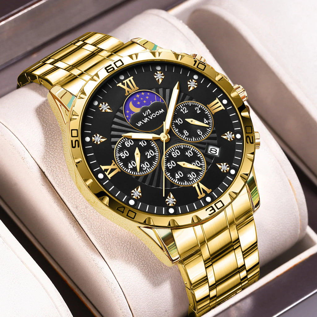 New Men's Waterproof Luminous Calendar Quartz Watch