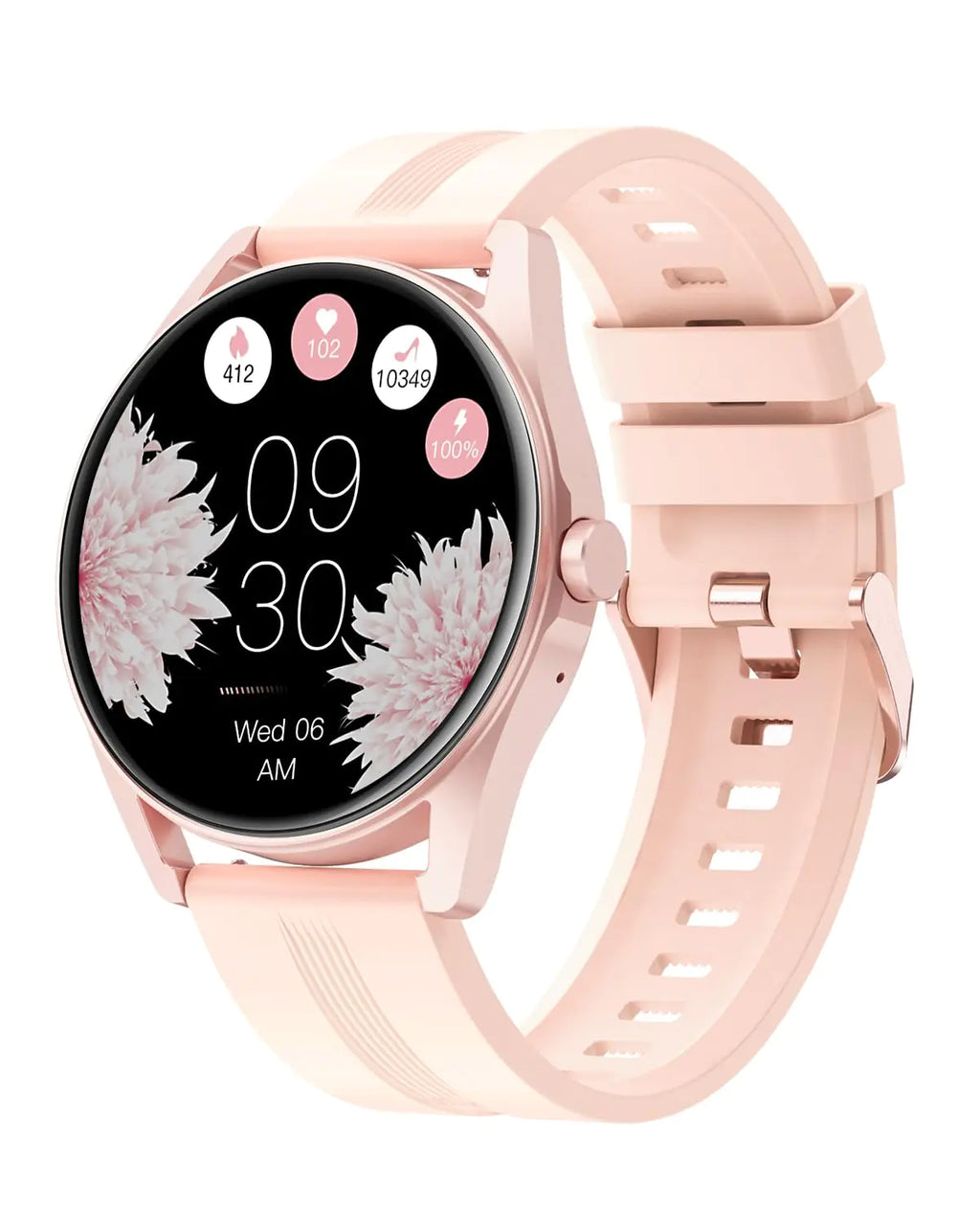 HUAKUA Smart Watches for Women Men (Answer/Make Calls) Compatible with iPhone/Android Phones Reloj para Mujer Hombre Round Fitness Tracker with Heart Rate Monitor Sleep/Steps Tracker Waterproof Pink