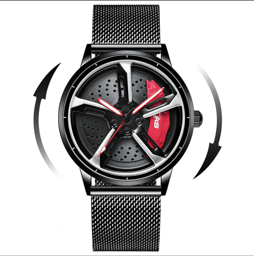 Men's 3D Hollow Automobile-Inspired Quartz Watch with Hydraulic Design