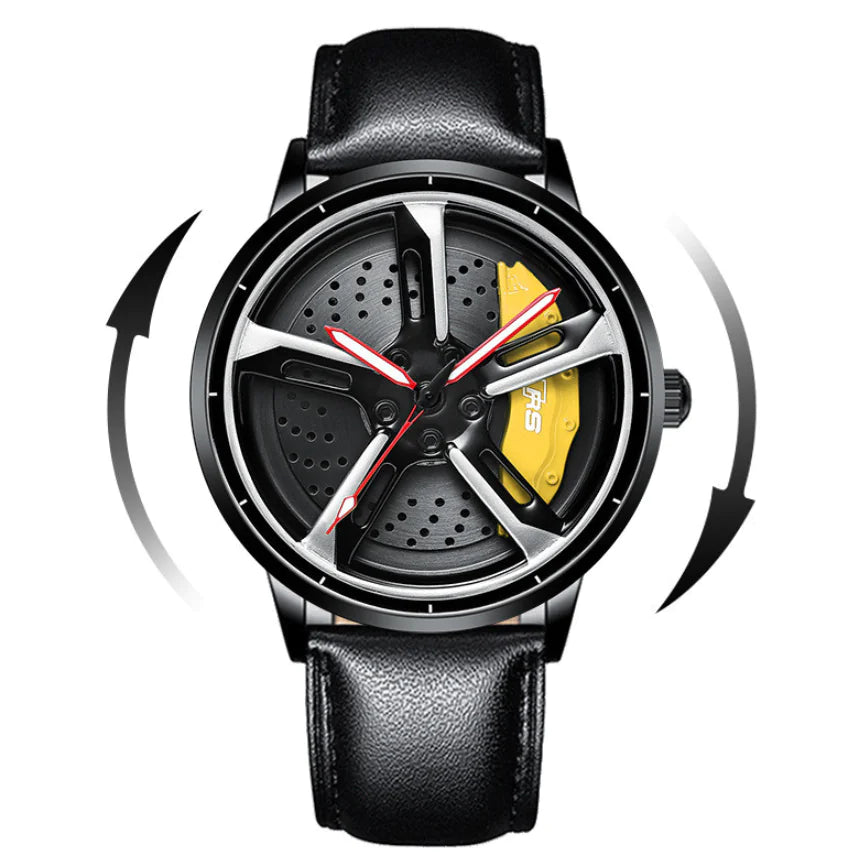 Men's 3D Hollow Automobile-Inspired Quartz Watch with Hydraulic Design