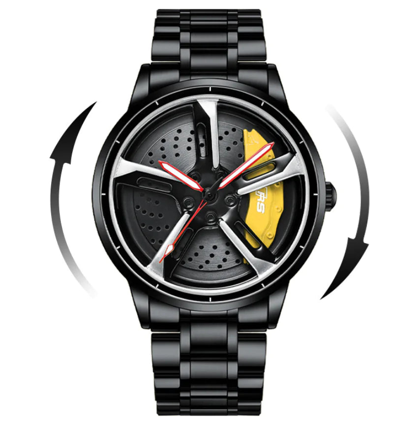 Men's 3D Hollow Automobile-Inspired Quartz Watch with Hydraulic Design
