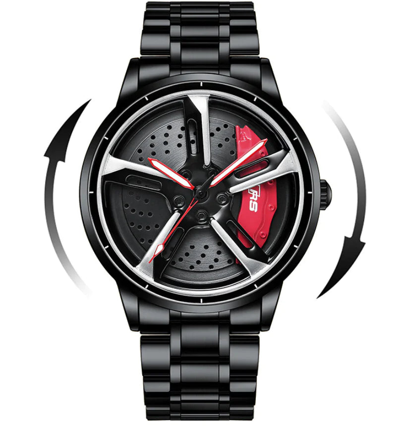 Men's 3D Hollow Automobile-Inspired Quartz Watch with Hydraulic Design